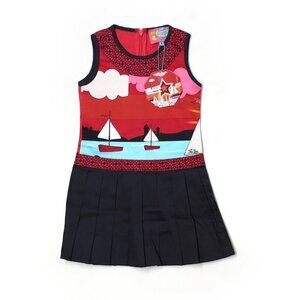 New Girl Rosalita Senoritas Navy Red Boat Allen Collection Dress Size 4